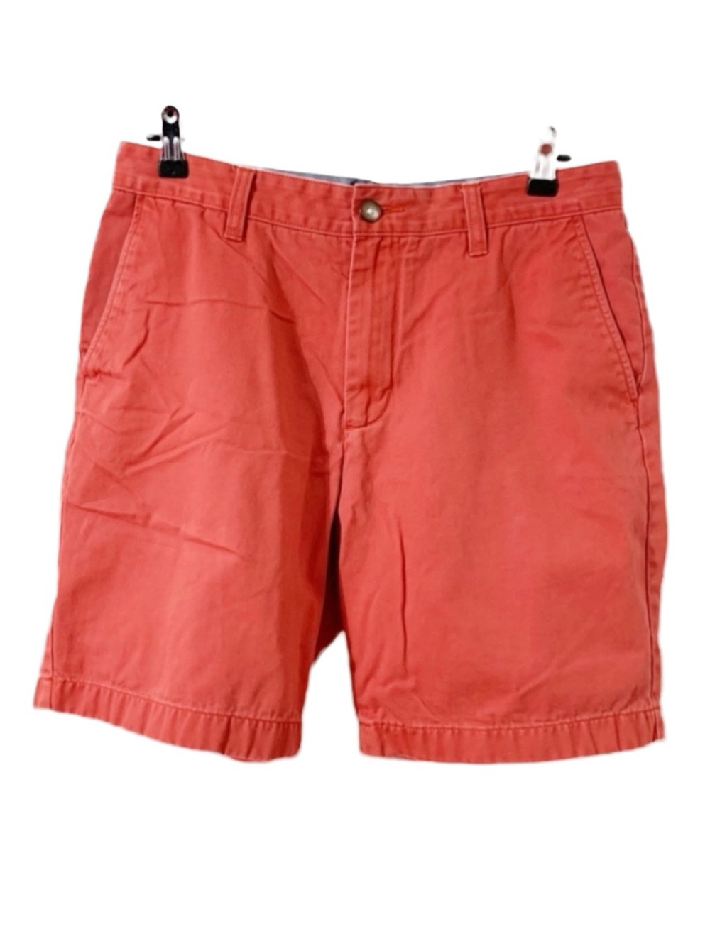 Nautica 100% Cotton Twill Flat Front Classic Fit Perfect Shorts Belt Loops 32W